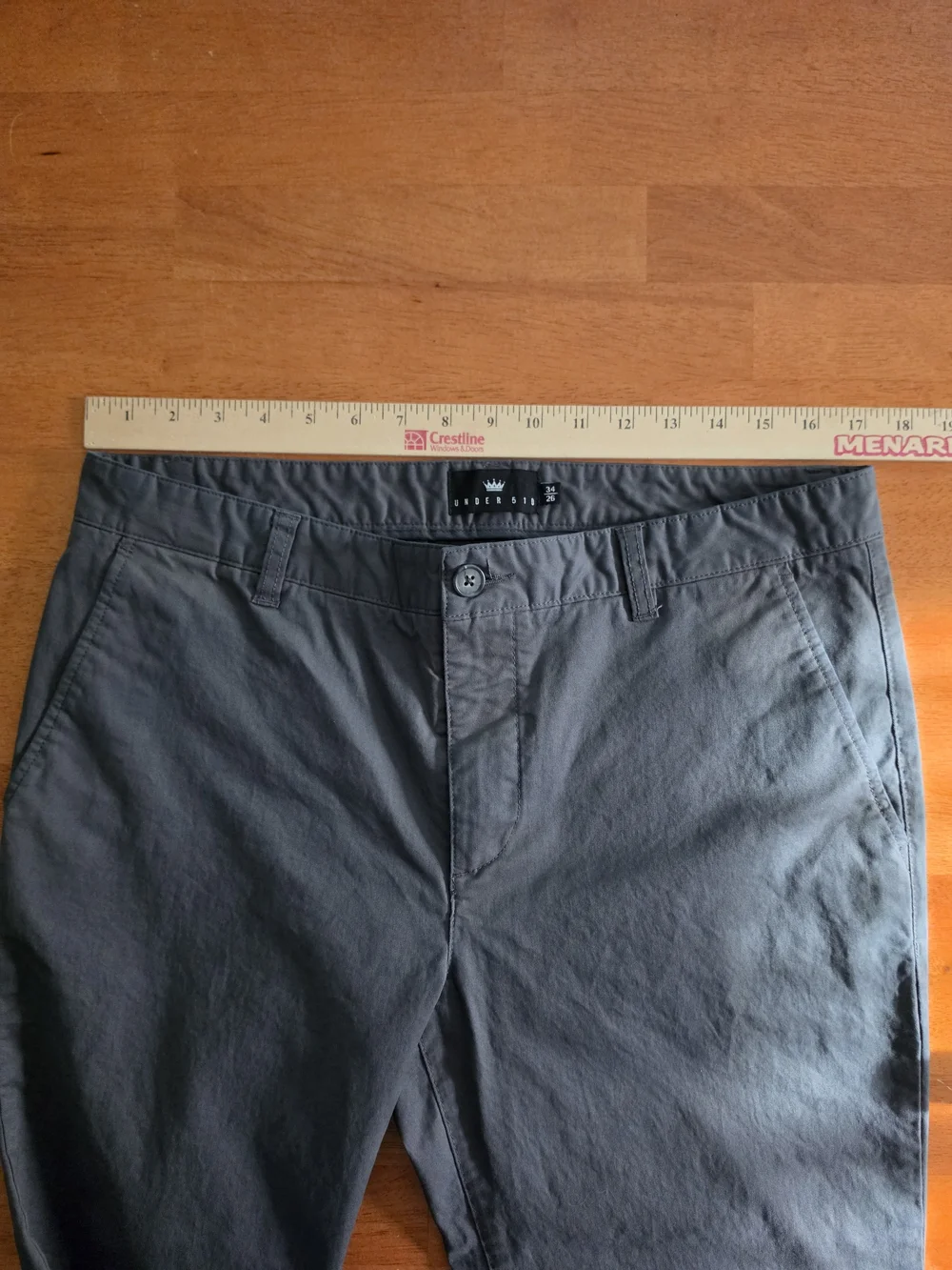 Under 510 Grey Tapered Chino Pants. 34x26